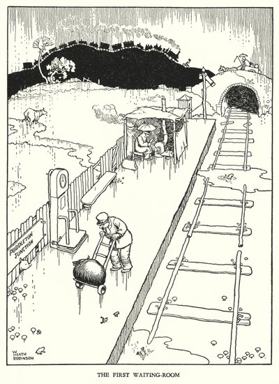Illustration for Railway Ribaldry by W Heath Robinson by William Heath Robinson
