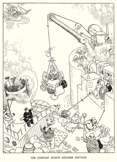 Illustration for Railway Ribaldry by W Heath Robinson by William Heath Robinson