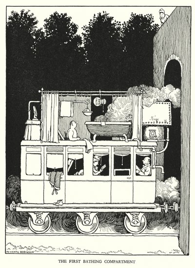 Illustration for Railway Ribaldry by W Heath Robinson by William Heath Robinson