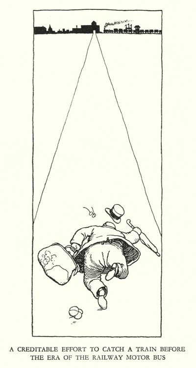 Illustration for Railway Ribaldry by W Heath Robinson by William Heath Robinson