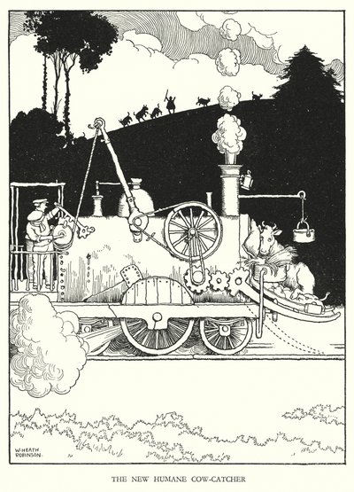Illustration for Railway Ribaldry by W Heath Robinson by William Heath Robinson