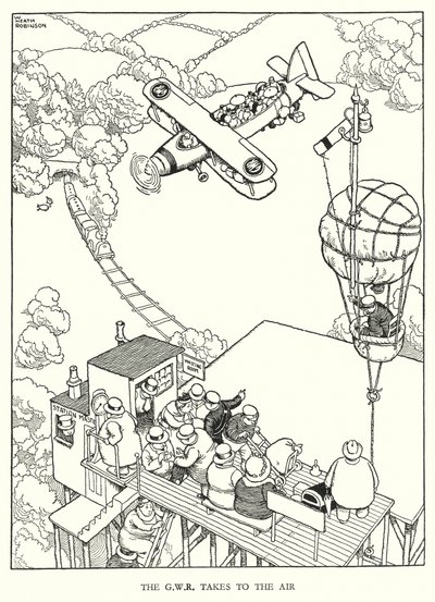 Illustration for Railway Ribaldry by W Heath Robinson by William Heath Robinson
