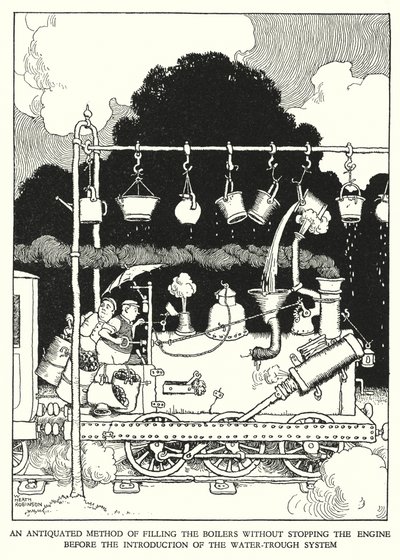 Illustration for Railway Ribaldry by W Heath Robinson by William Heath Robinson