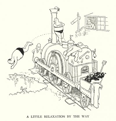Illustration for Railway Ribaldry by W Heath Robinson by William Heath Robinson