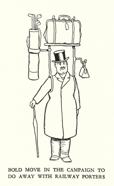 Illustration for Railway Ribaldry by William Heath Robinson
