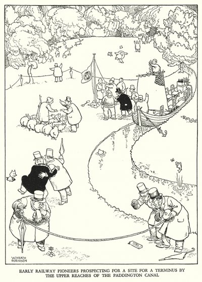 Illustration for Railway Ribaldry by W Heath Robinson by William Heath Robinson