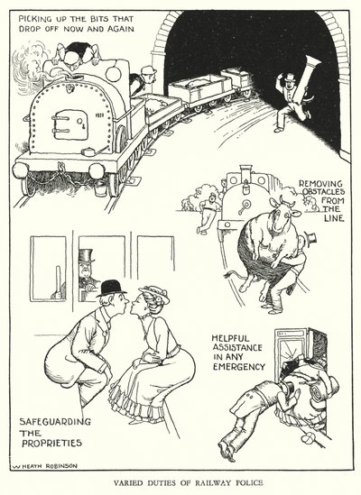Illustration for Railway Ribaldry by William Heath Robinson