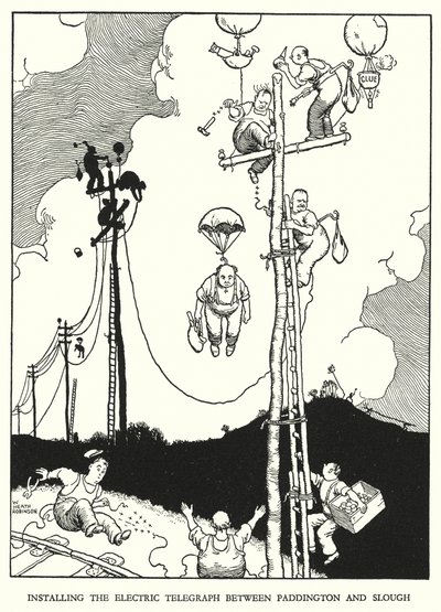 Illustration for Railway Ribaldry by W Heath Robinson by William Heath Robinson