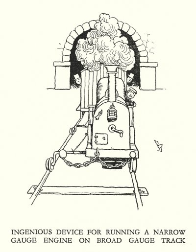Illustration for Railway Ribaldry by W Heath Robinson by William Heath Robinson