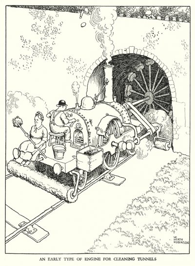 Illustration for Railway Ribaldry by W Heath Robinson by William Heath Robinson