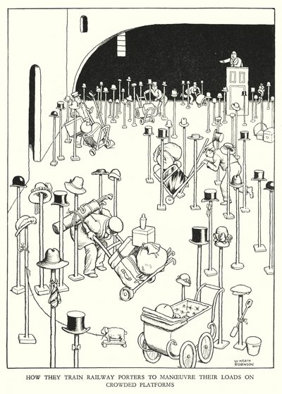 Illustration for Railway Ribaldry by W Heath Robinson by William Heath Robinson