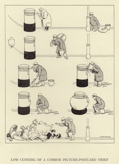 Low cunning of a common picture-postcard thief by William Heath Robinson