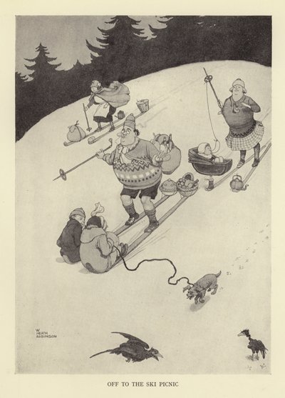 Off to the ski picnic by William Heath Robinson