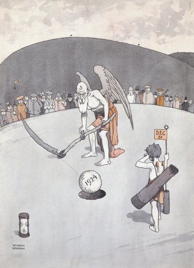 Putting Out the Old Holed Out by William Heath Robinson