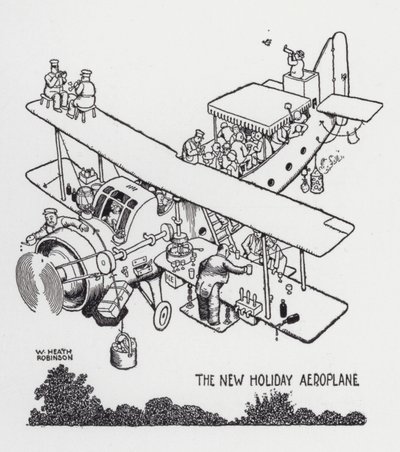 The New Holiday Aeroplane by William Heath Robinson