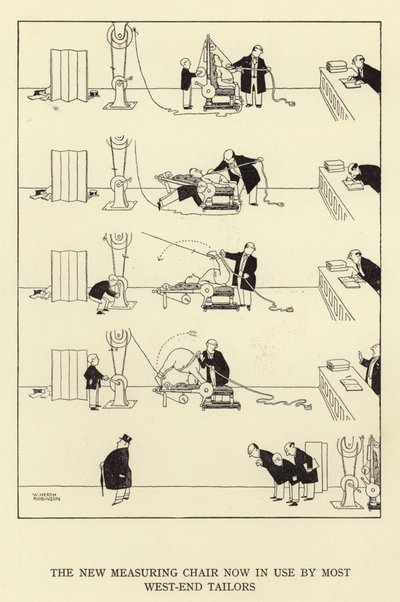 The new measuring chair now in use by most west-end tailors by William Heath Robinson
