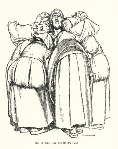 The officer had his hands full by William Heath Robinson