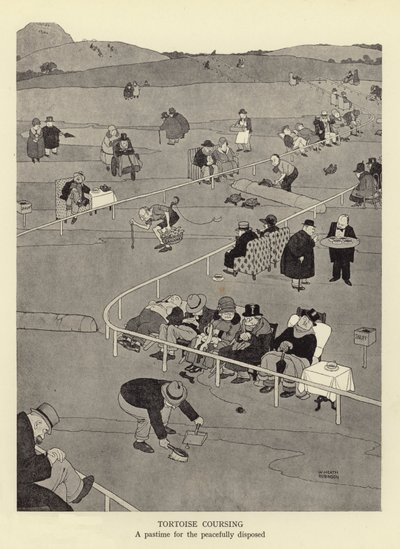 Tortoise Coursing, a Pastime for the Peacefully Disposed by William Heath Robinson