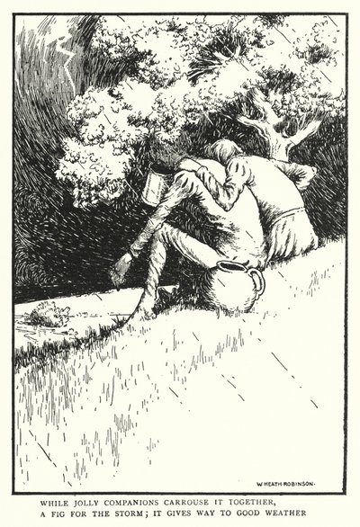 While Jolly Companions Carouse It Together, a Fig for the Storm, It Gives Way to Good Weather by William Heath Robinson