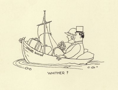 Whither, Married Couple Setting Off on the Sea of Married Life by William Heath Robinson