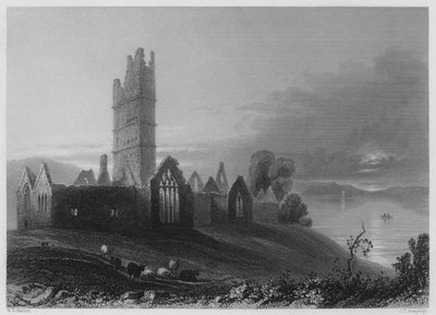 Abbey of Moyne by William Henry (after) Bartlett