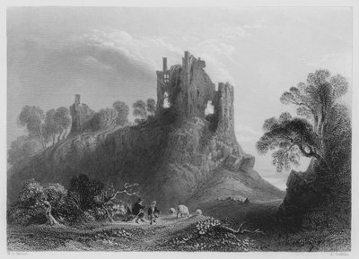Carrigogunnell Castle, near Limerick (engraving) by William Henry (after) Bartlett
