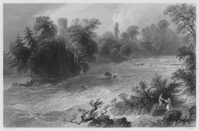 Doonass Rapids, near Castle Connell, on the Shannon by William Henry (after) Bartlett