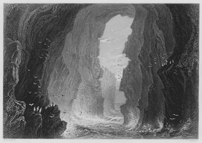 Dunkerry Cave, County Antrim by William Henry (after) Bartlett
