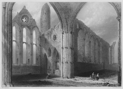 Interior of Cashel Abbey by William Henry (after) Bartlett