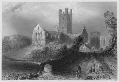 Jerpoint Abbey by William Henry (after) Bartlett