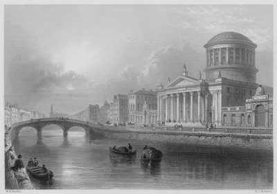 The Four Courts, Dublin by William Henry (after) Bartlett