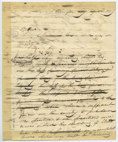 Draft of letter of William H. Ashley, Washington, begins - 