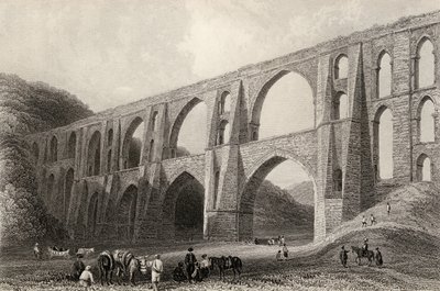 Aqueduct of the Emperor Valens, near Pyrgo, Turkey, engraved by R. Wallis by William Henry Bartlett