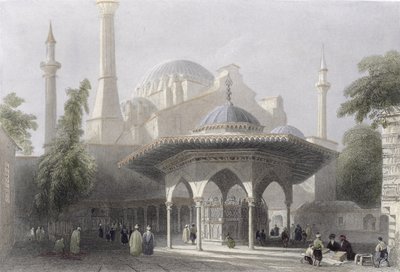 Court and Fountain of St. Sophia, Istanbul, Engraved by J. Redaway, c.1850 by William Henry Bartlett