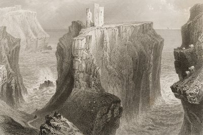 Dunseverick Castle, County Antrim, Northern Ireland by William Henry Bartlett