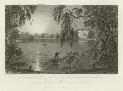 Gosfield Hall, from the Weathersfield Road, Essex, the Seat of E G Barnard, Esquire by William Henry Bartlett