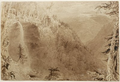 Kaaterskill Falls from Above the Ravine, Catskill Mountains, New York: Study for an Engraving, 1836 by William Henry Bartlett
