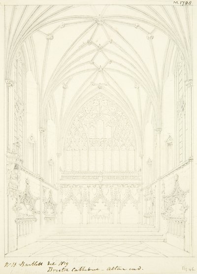 Lady Chapel of Bristol Cathedral Looking East by William Henry Bartlett