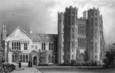 Layer Marney Tower, Essex, engraved by Henry Wallis, 1832 by William Henry Bartlett