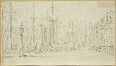 Looking along Broad Quay from the Dial by William Henry Bartlett
