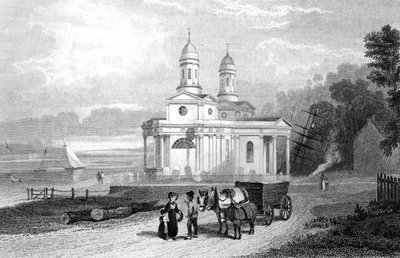 Mistley Thorn Church, Near Manningtree, Essex, Engraved by Henry Adlard, 1832 by William Henry Bartlett