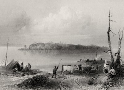 Navy Island, Niagara River, Ontario, Canada, engraved by Charles Coulson by William Henry Bartlett