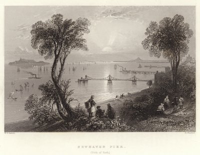 Newhaven Pier, (Firth of Forth) by William Henry Bartlett