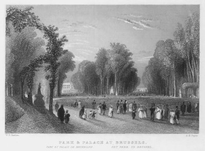Park and Palace at Brussels by William Henry Bartlett