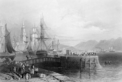 Port Glasgow, engraved by J.W. Appleton, 1841 by William Henry Bartlett