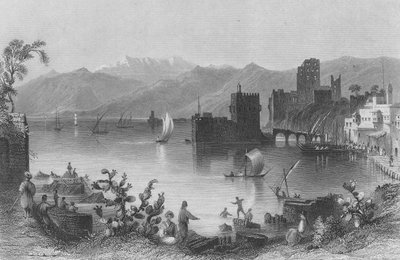 Port of Beirout, the Ancient Berothai, engraved by J. Appleton by William Henry Bartlett