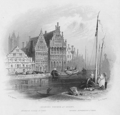 Spanish Houses at Ghent by William Henry Bartlett
