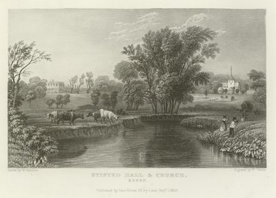 Stisted Hall and Church, Essex by William Henry Bartlett