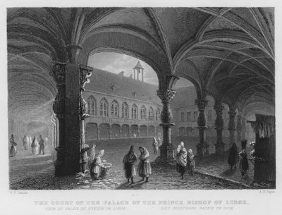 The Court of the Palace of the Prince Bishop of Liege by William Henry Bartlett