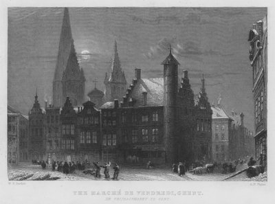 The Marche De Vendredi, Ghent by William Henry Bartlett